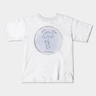 Adorable Bunny with Umbrella Outline Kids T-Shirt